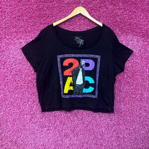 2Pac Color Spell Out Fresh Out the Joint Hip Hop Crop Top 2X